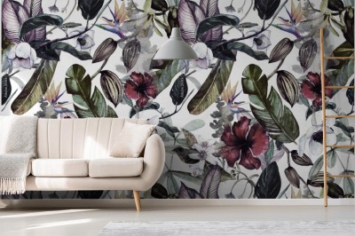 Fototapeta z wzorem w kwiaty