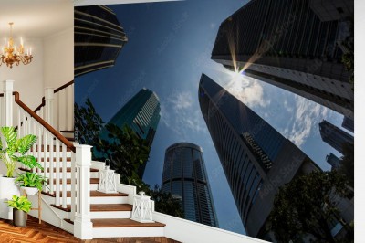 Fototapeta Drapacze chmur w finansowym okręgu Hong Kong