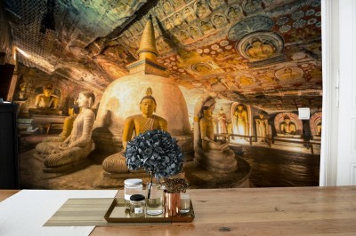 Fototapeta Posągi Buddy w świątyni jaskini Dambulla, Srilanka