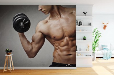 Fototapeta Trening za pomocą hantli