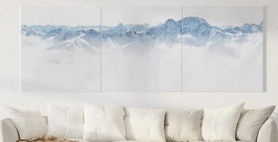 Obraz na płótnie Panorama gór zimowych na Kaukazie