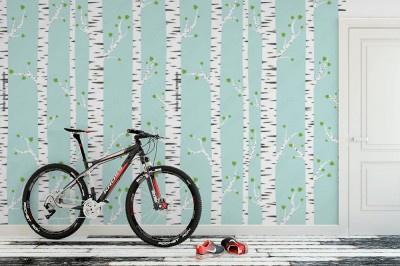 Tapeta Brzoza na pastelowym tle