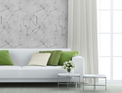 Fototapeta Ręcznie rysowane wzór mniszka lekarskiego w abstrakcyjnym stylu