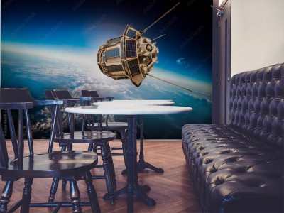 Fototapeta Satelita kosmiczny nad planetą Ziemią