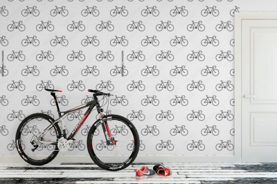 Fototapeta Rowerowy wzór na białym tle