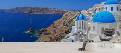 Fototapeta Charakterystyczna architektura greckiej wyspy Santorini