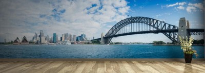 Fototapeta Duża panorama zatoki Habour z widokiem na miasto Sydney