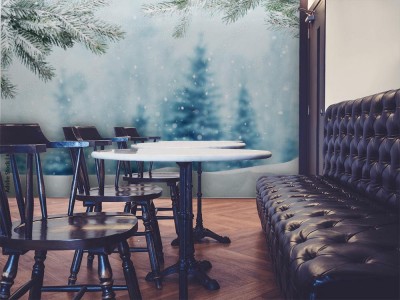 Fototapeta Leśny krajobraz nawiązujący do świątecznej atmosfery