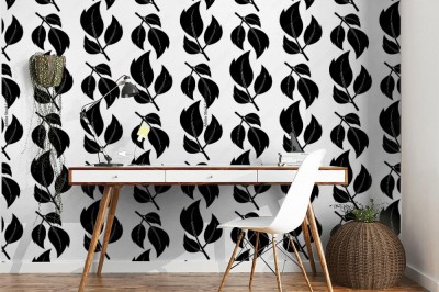Fototapeta w czarne liście w tle