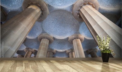 Fototapeta Kolumny i kopuły sali hipostylowej w Parku Guell