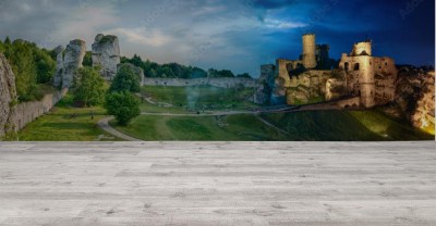 Fototapeta Panorama od Świtu do Zmierzchu Ruiny Zamku w Ogrodzieńcu