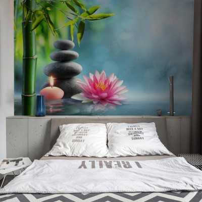 Fototapeta Spa - naturalna terapia alternatywna z kamieniami do masażu