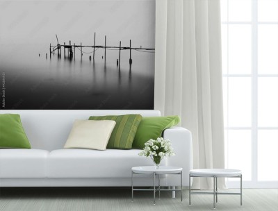 Fototapeta z czarnobiałym wzorem 3D