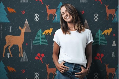 Fototapeta Zwierzęta leśne w bajkowym lesie