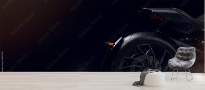 Fototapeta Czarny motocykl