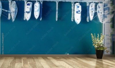 Fototapeta Łodzie w porcie z lotu ptaka