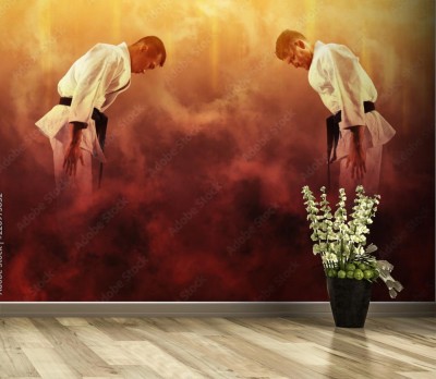 Fototapeta Zawodnicy karate przed walką