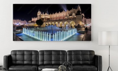 Obrazy do salonu Fontanna i Sukiennice w Krakowie, Polska