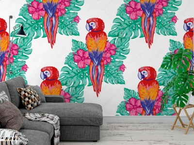 Fototapeta Jaskrawy tropikalny wzór