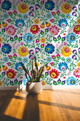 Fototapeta Kwiatowy wzór polskiej sztuki ludowej