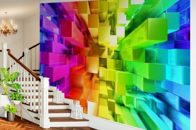 Fototapeta Tęcza kolorowych bloków