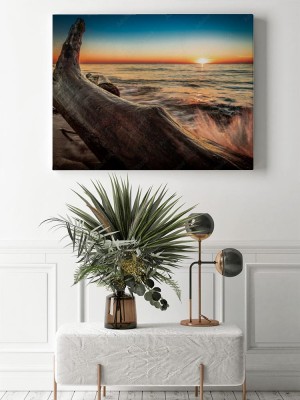 Obraz na płótnie Cudowny zachód słońca na plaży