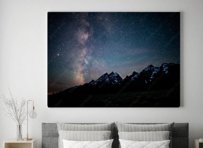 Obraz na płótnie Tajemnicze wzgórze i Droga Mleczna
