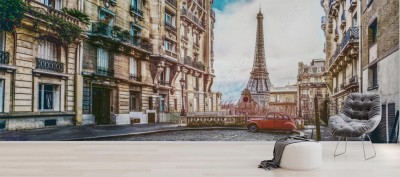 Fototapeta Panorama miasta Paryż w konwencji Retro