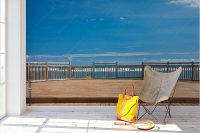 Fototapeta z widokiem tarasu na plaży