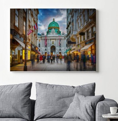 Obraz na płótnie Strefa dla pieszych Herrengasse z widokiem na cesarski pałac Hofburg w Wiedniu