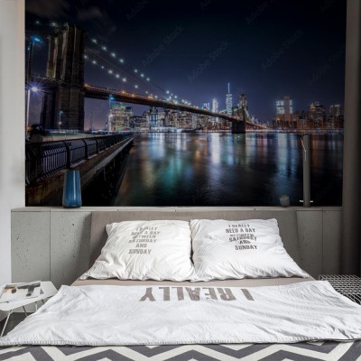 Fototapeta Brooklyn Bridge i panorama Nowego Jorku