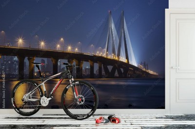 Fototapeta Most w Bombaju nocną porą