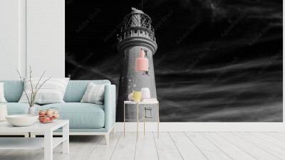 Fototapeta Czarno-biała latarnia morska