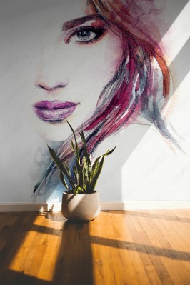 Fototapeta Malarstwo akwarelowe przedstawiające  portret kobiety