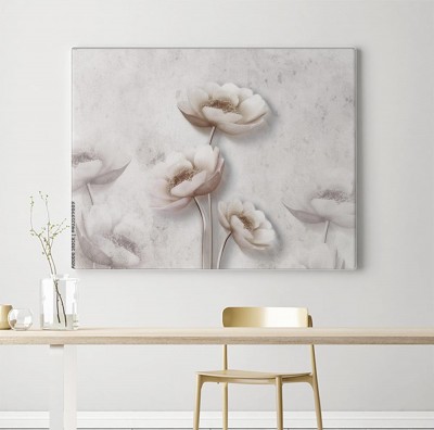 Obraz na płótnie 3d z prostymi kwiatami na białym tle