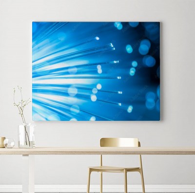 Obrazy do salonu Niebieskie tło światłowodowe