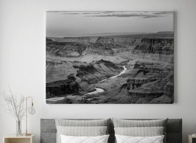 Obrazy do salonu Wielki kanion o wschodzie słońca w czarno białej konwencji