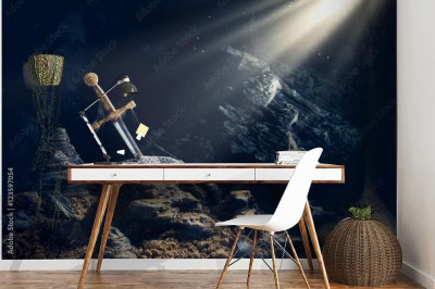 Fototapeta miecz w kamieniu excalibur