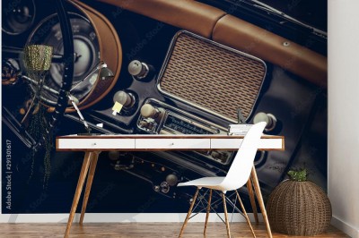 Fototapeta Stereo w klasycznym aucie