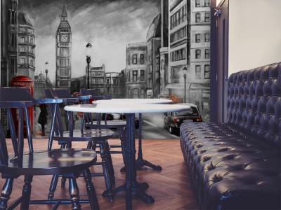 Fototapeta Widok na ulicę Londynu w akwarelach