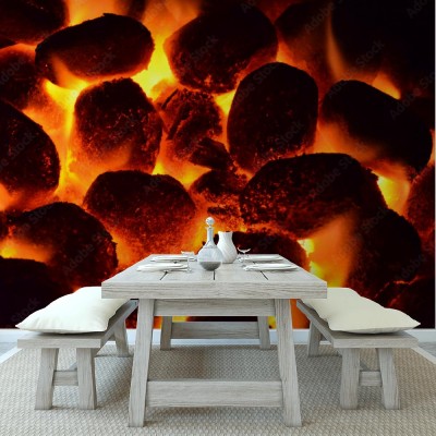 Fototapeta Żarzący węgiel drzewny