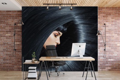 Fototapeta Młoda kobieta z modną fryzurą