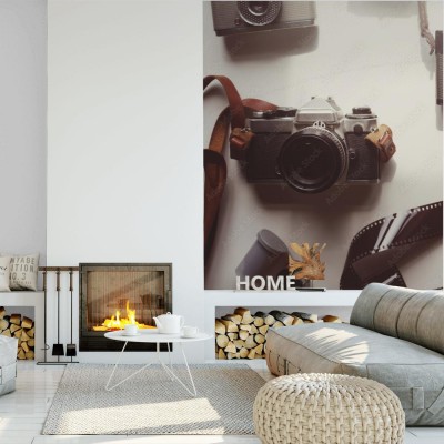 Fototapeta Płaskie ukształtowanie starych analogowych kamer