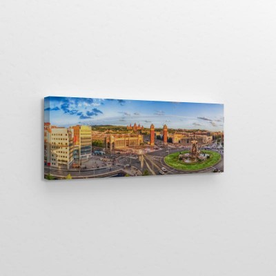 Obrazy do salonu Panoramiczny widok z lotu ptaka Placa d'Espanya w Barcelona, Catalonia, Hiszpania