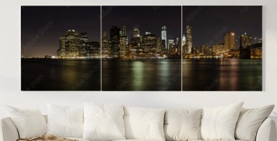 Obrazy do salonu Widok nocnej panoramy miasta Nowego Jorku