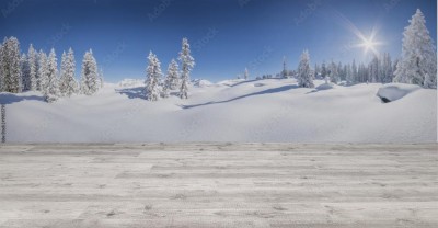 Fototapeta Zimowa panorama - śnieżny zimowy krajobraz