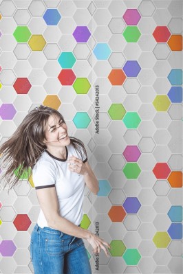 Tapeta Kolorowe tło z sześciokątów