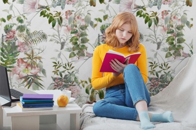 Fototapeta w liście i kwiaty 3D