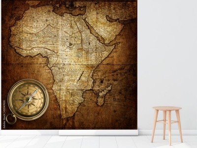 Fototapeta kompas na mapie vintage Afryka 1737