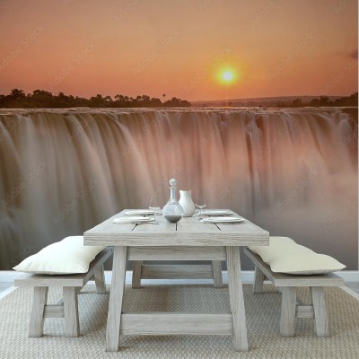 Fototapeta Wodospady Wiktorii o zachodzie słońca